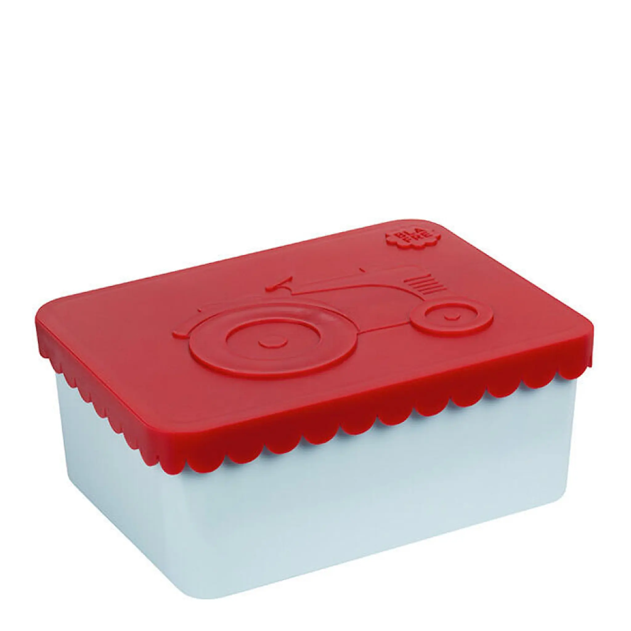 Blafre Traktor matlåda plast ett fack 11x14 cm röd/ljusblå