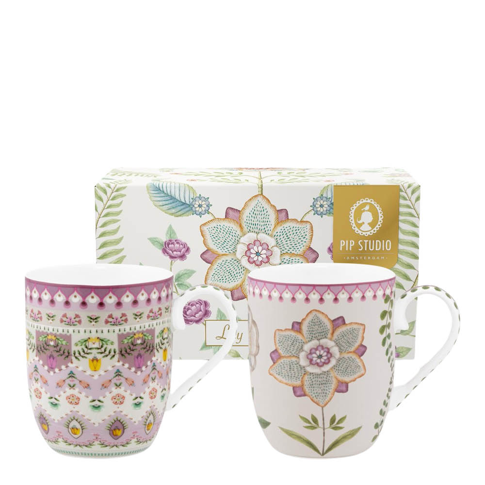 Pip Studio Lily & Lotus Muki 14,5 cl 2 kpl Off-white