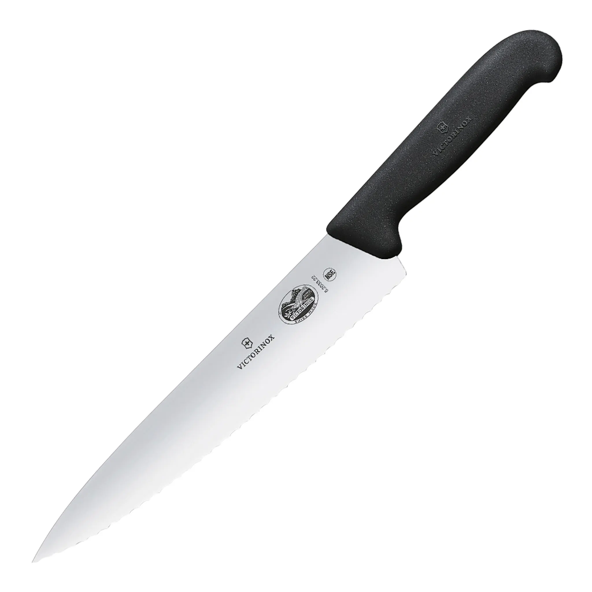 Victorinox Fibrox Kockkniv med tandad egg 22 cm Svart