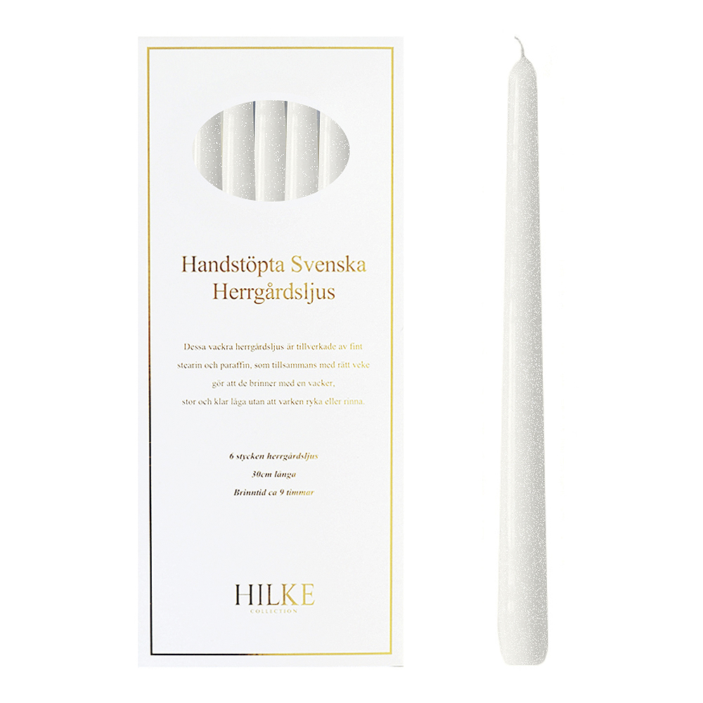 Hilke - Hilke Antiikkikynttilä 30 cm 6 kpl Helmenvalkoinen