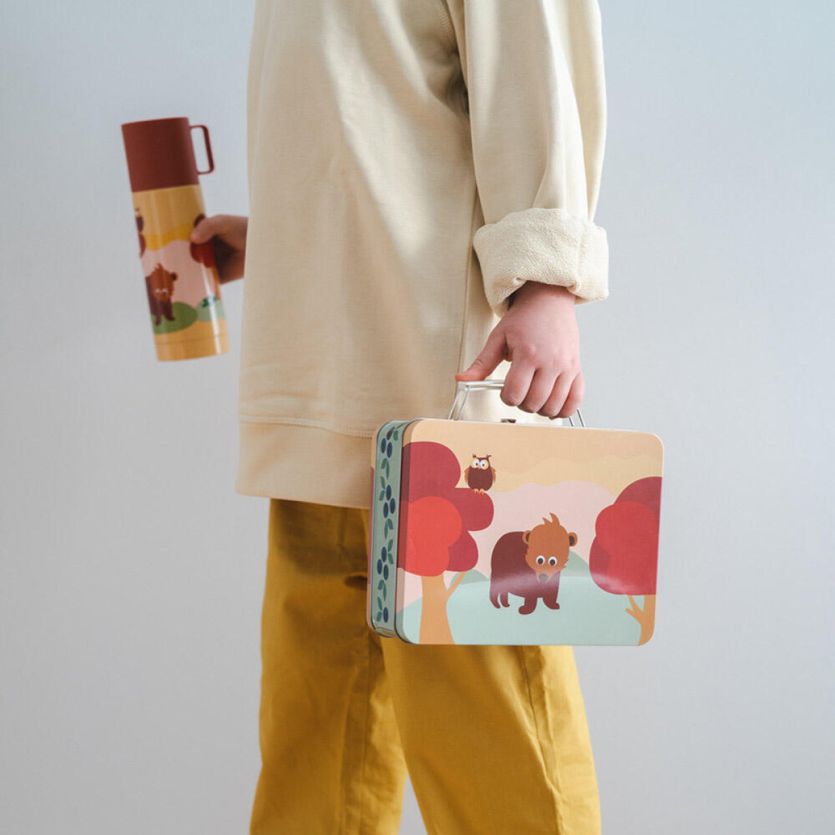 Blafre Skog Med Björn & Uggla plåtväska 19x16 cm multi