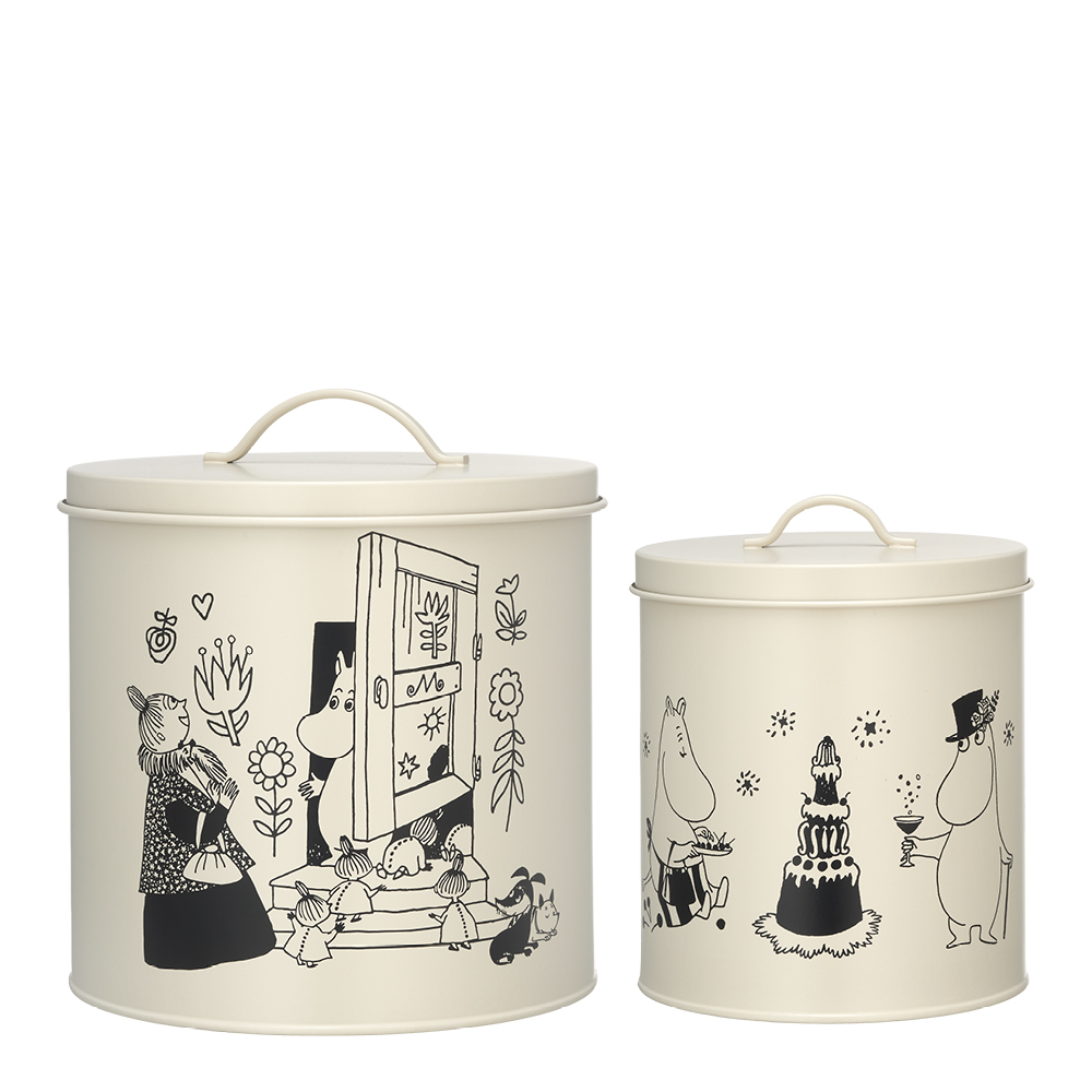 Muurla - Moomin for Pets Purkki 2 kpl Luunvalkoinen/Musta