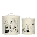 Moomin for Pets burk 2-pack mumin 80 år benvit/svart