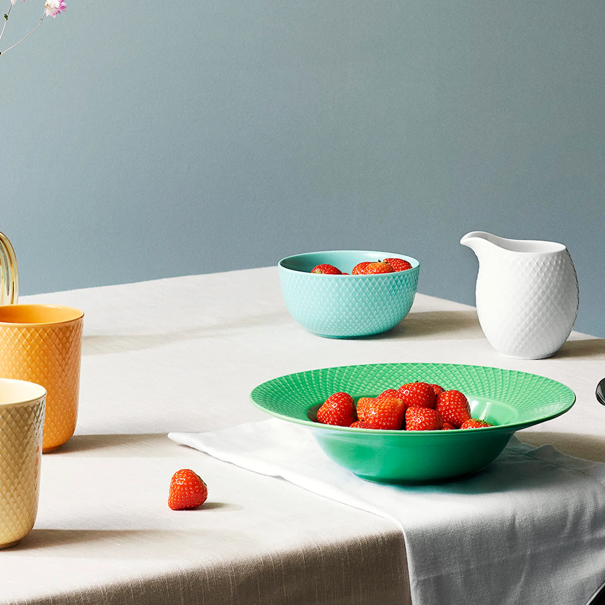 Lyngby Porcelæn Rhombe Color Skål 13 cm Aqua