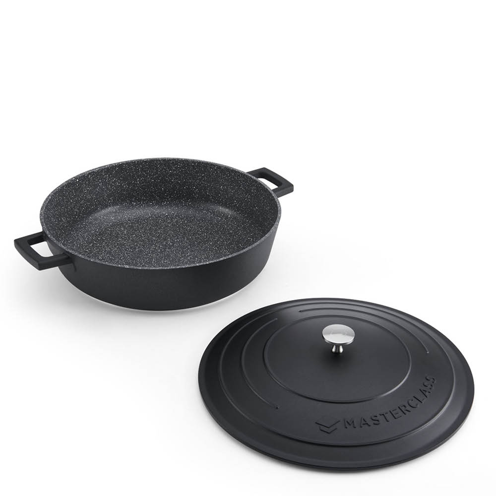 MasterClass Cast Aluminium låg gryta 5 L svart