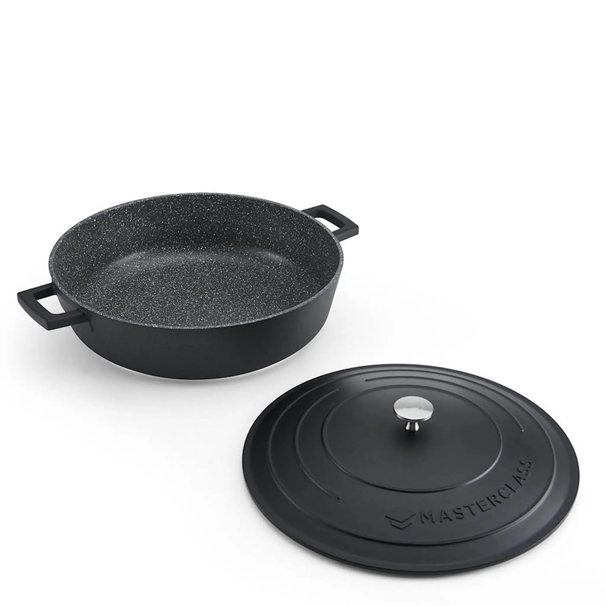 MasterClass Cast Aluminium låg gryta 5 L svart