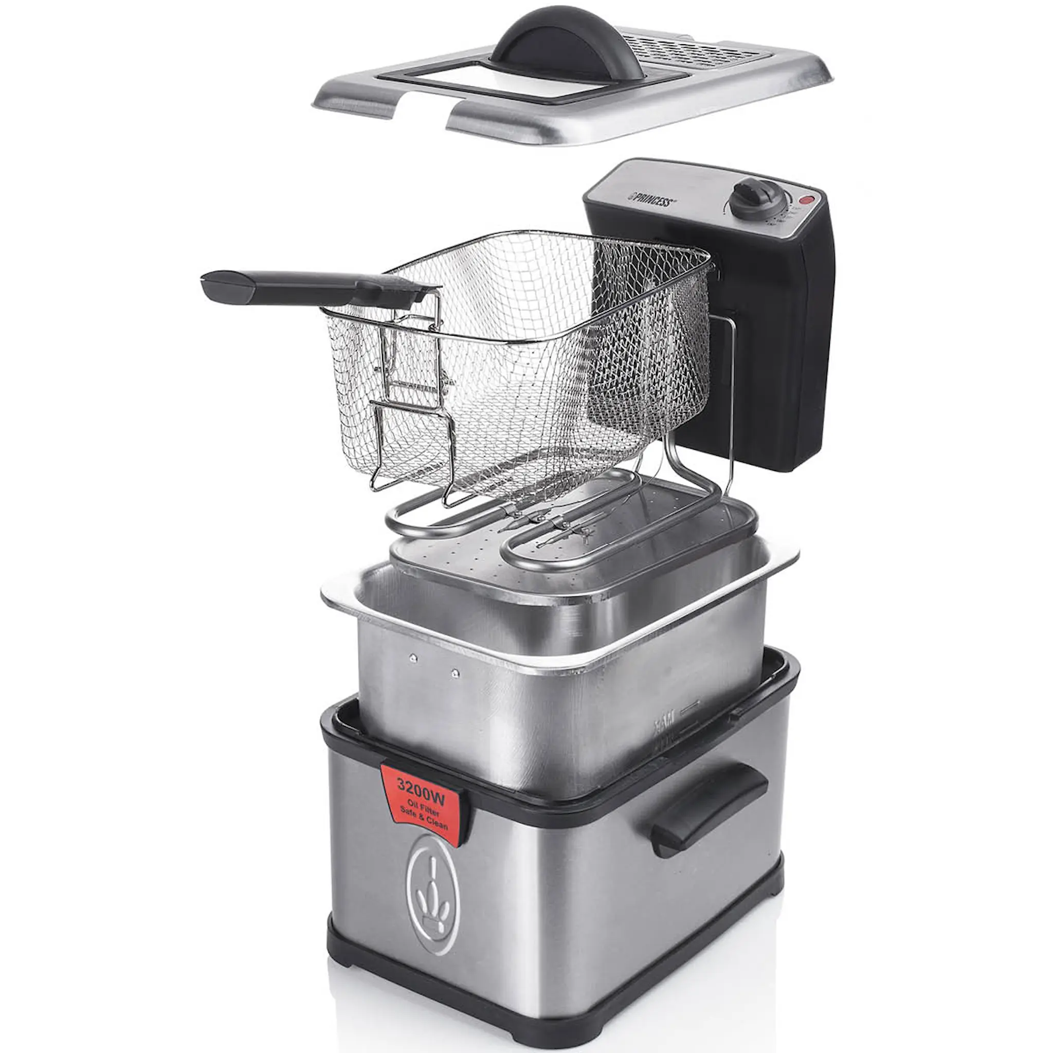 PRINCESS Fritös Superior 3L 3200W rostfritt stål