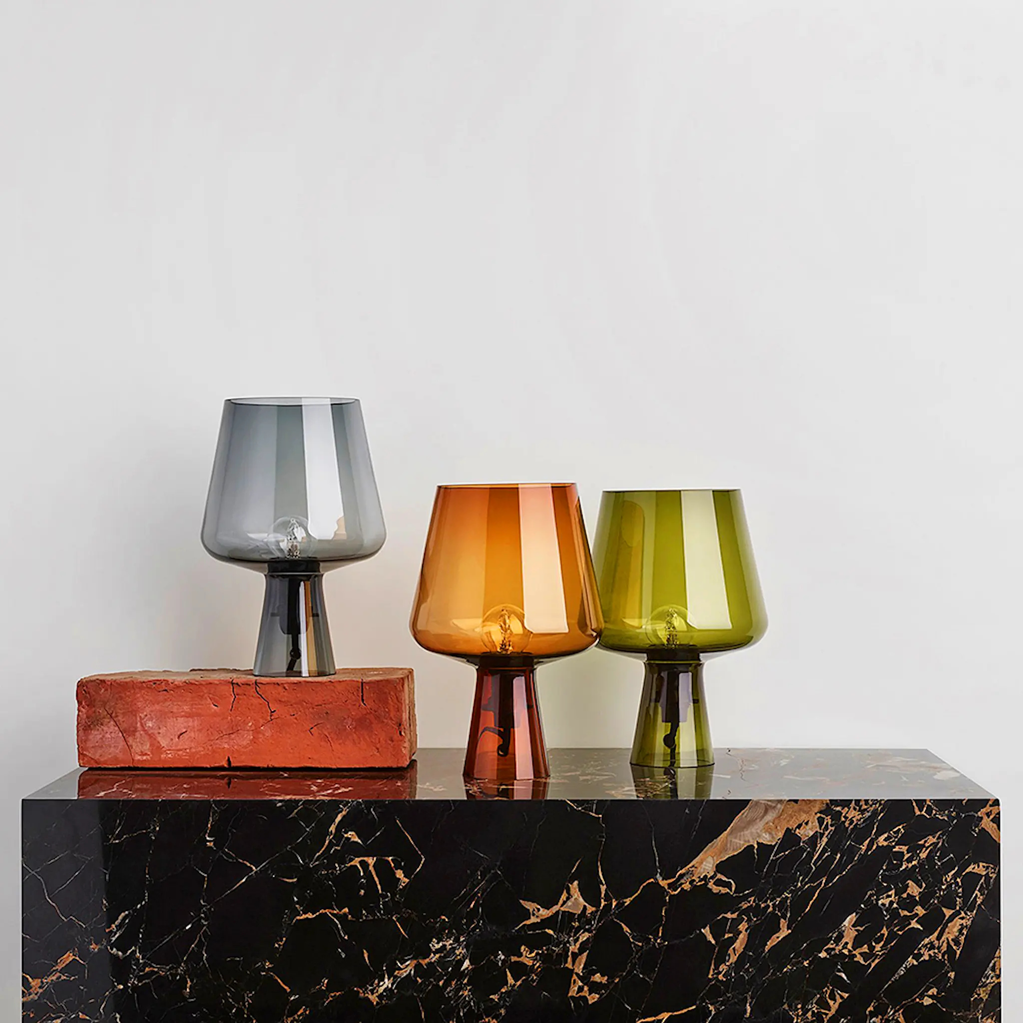iittala Leimu Lampa 24x16,5 cm Mossgrön