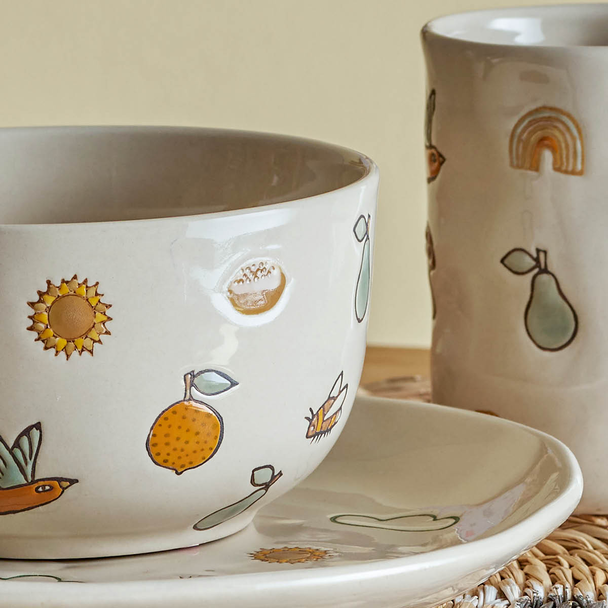 Bloomingville MINI Agnes barnservis 3 delar vit