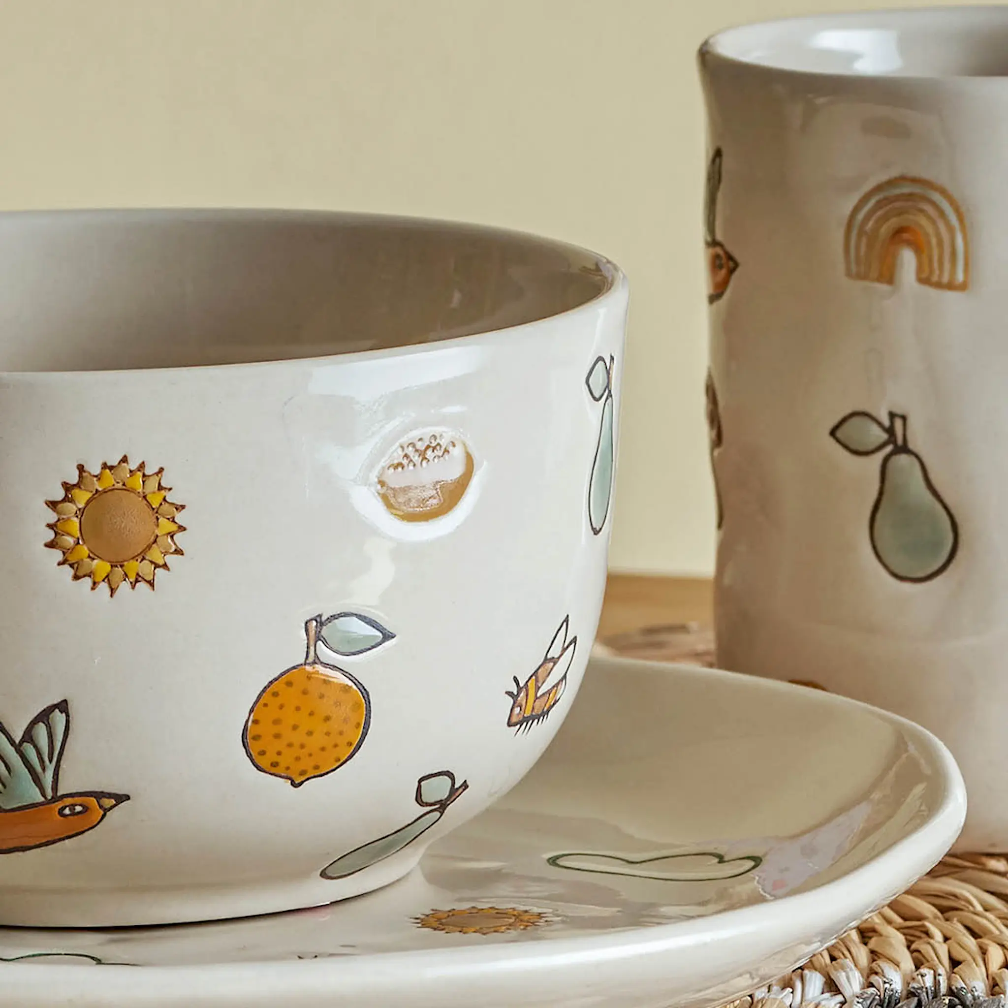 Bloomingville MINI Agnes barnservis 3 delar vit