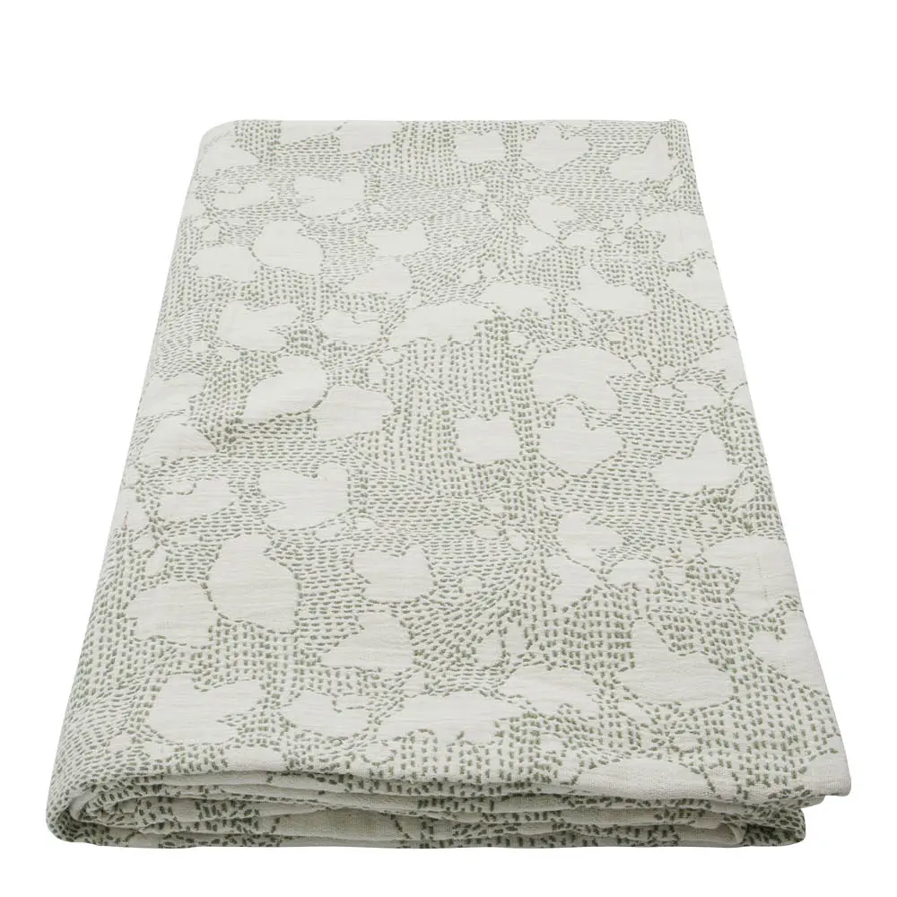 Mori sengeteppe i bomull 220x140 cm off-white/khaki