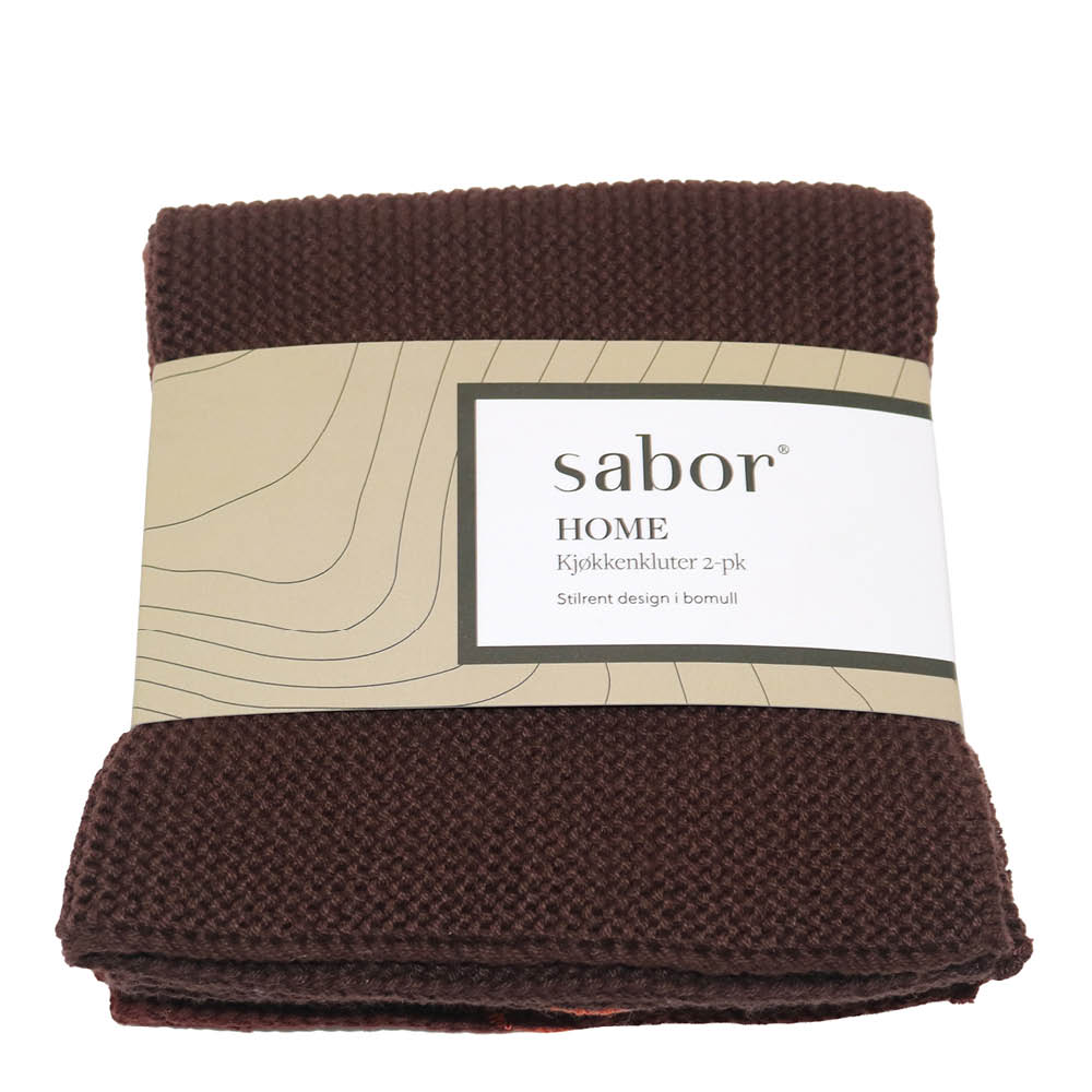 Sabor Home disktrasa 25x25 cm 2-pack brun/burgunder
