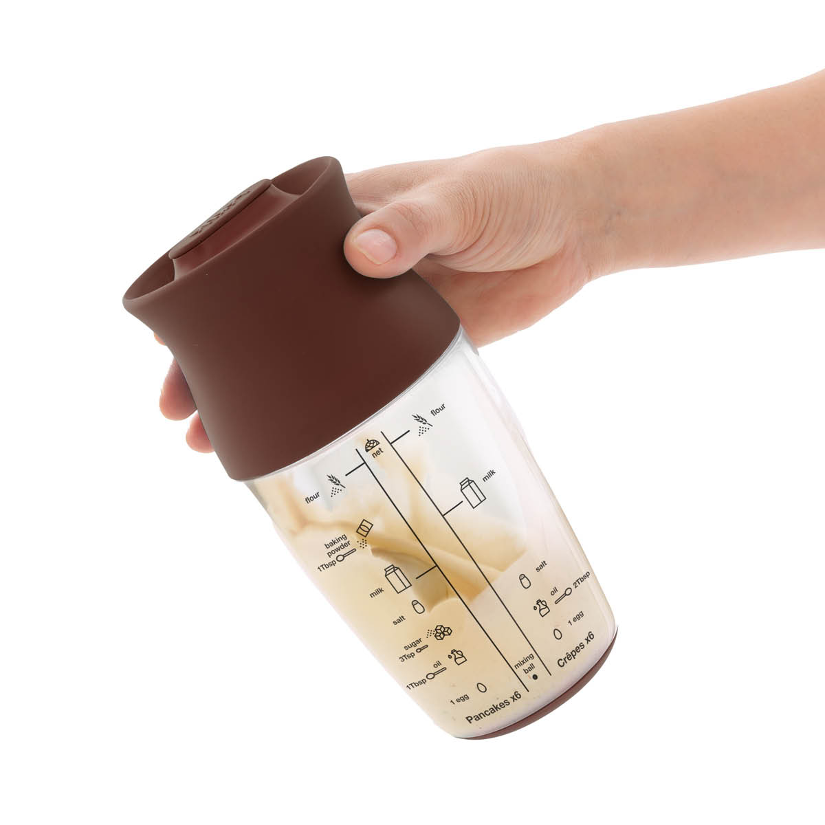 Lékué Shaker för pannkakssmet brun/klar