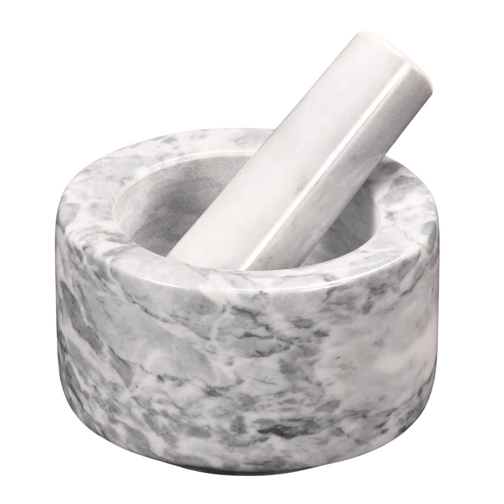 Kesper - Mortteli ja survin 13 cm valkoinen marmori