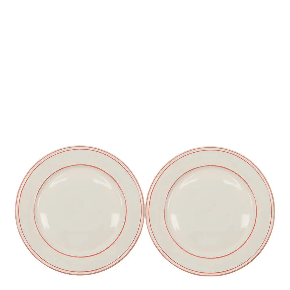 Bistro Lautanen 27 cm 2 kpl Punainen/Valkoinen