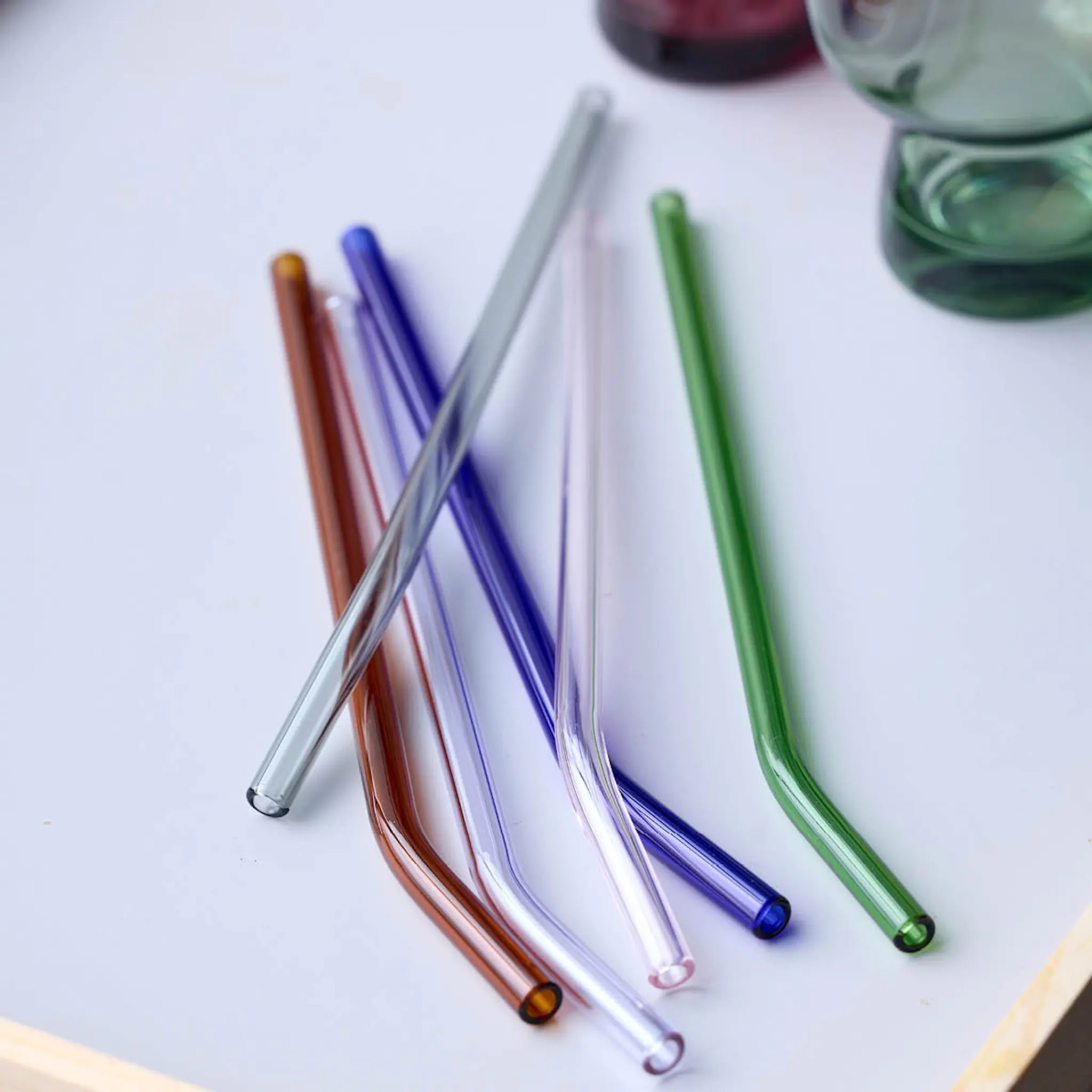 Lyngby Sugrör med böj 21,5 cm 4-pack glas klar