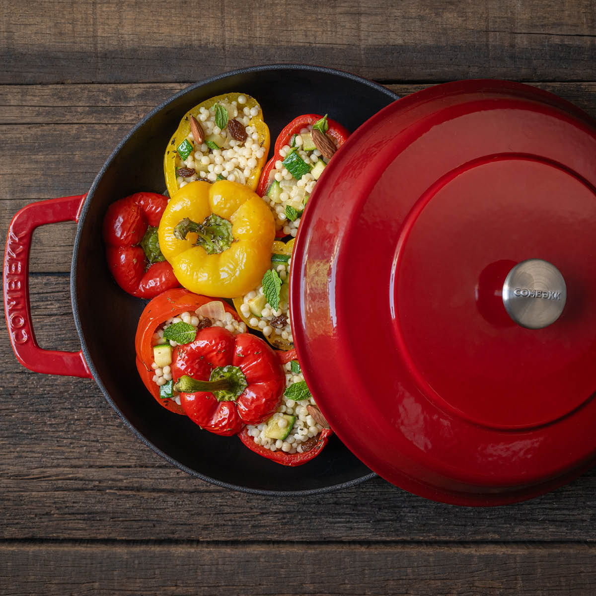 Combekk Braiser gjutjärnsgryta 28 cm 5 L cherry