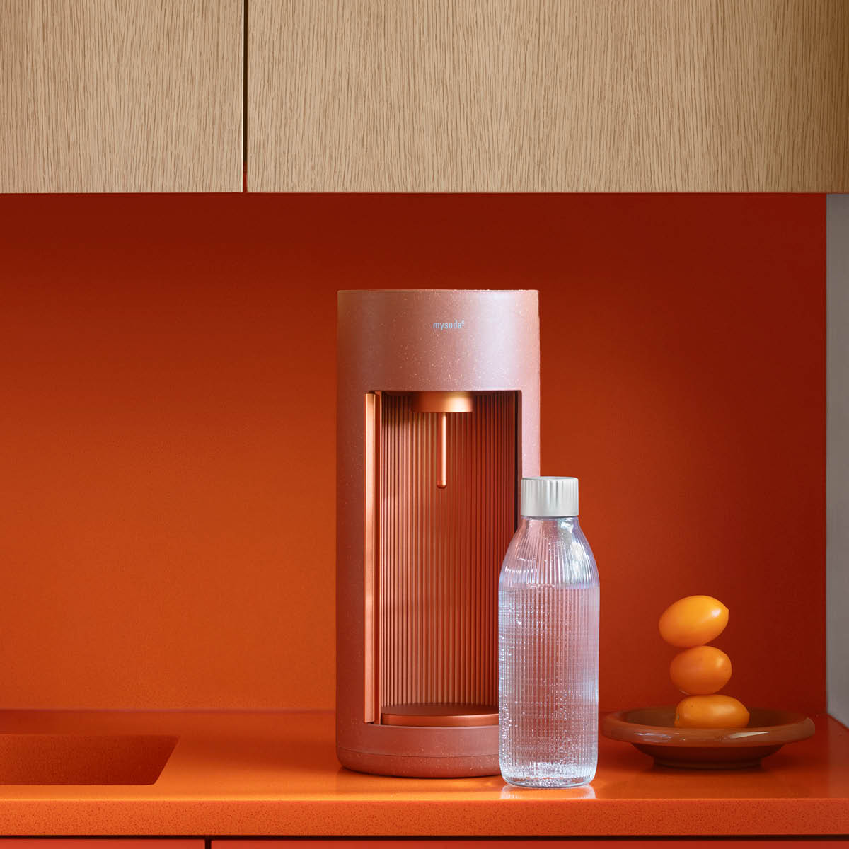 Mysoda Glassy hiilihappolaite 1 L lasipullolla Terrakotta