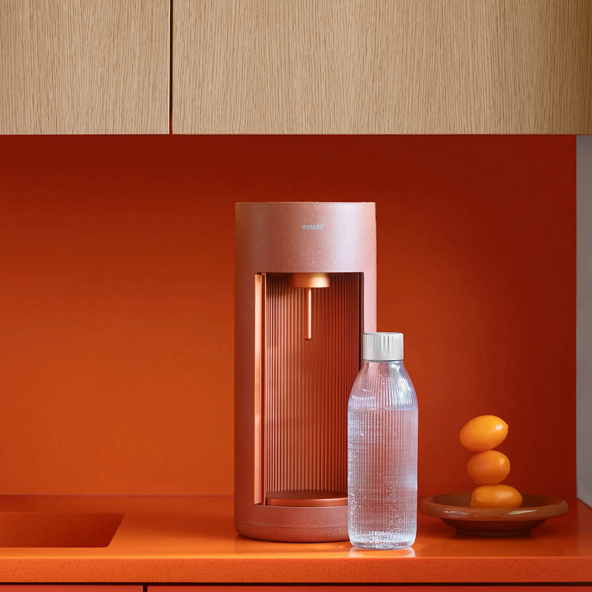 Mysoda Glassy hiilihappolaite 1 L lasipullolla Terrakotta