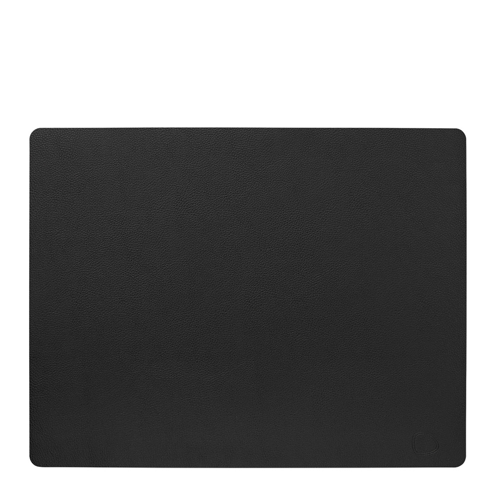 LIND DNA - Square Leather Serene Pöytätabletti 35x44 cm Black