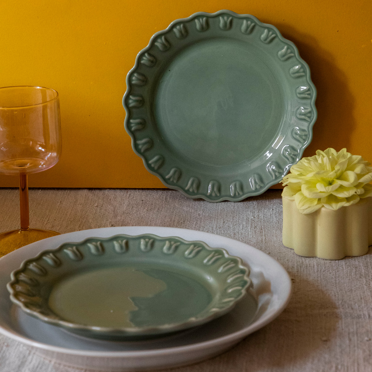 PotteryJo Tulipa Lautanen 20 cm 2 kpl Verona Green