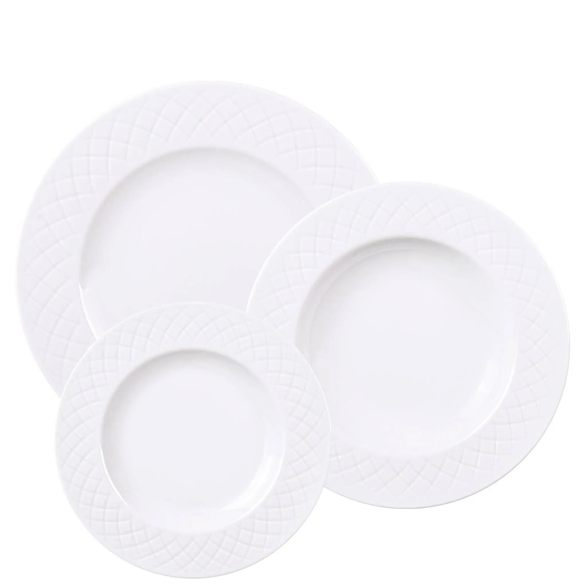 Tramontina Ingrid Lautassetti 12 osaa / 3 eri kokoa Valkoinen