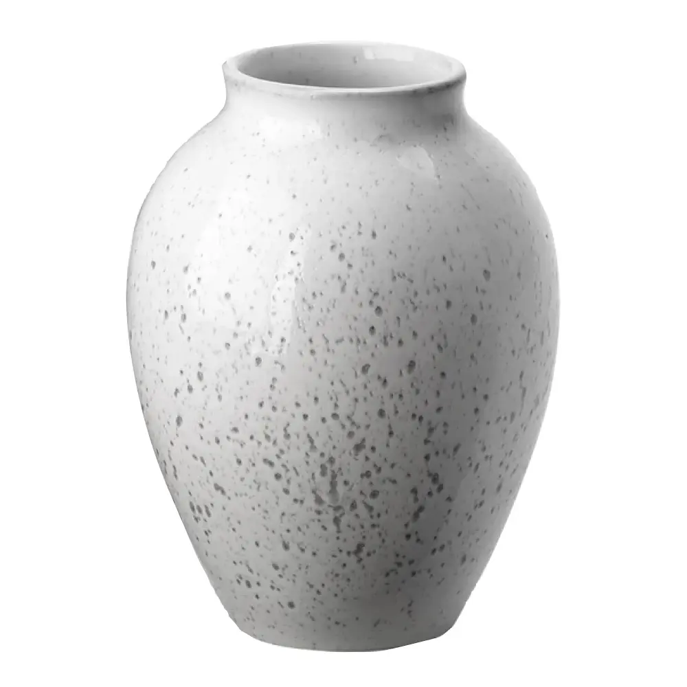 Vase 12,5 cm hvit/grå