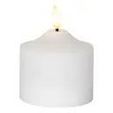 Flamme LED-Blockljus med timer 9,5 cm Vit