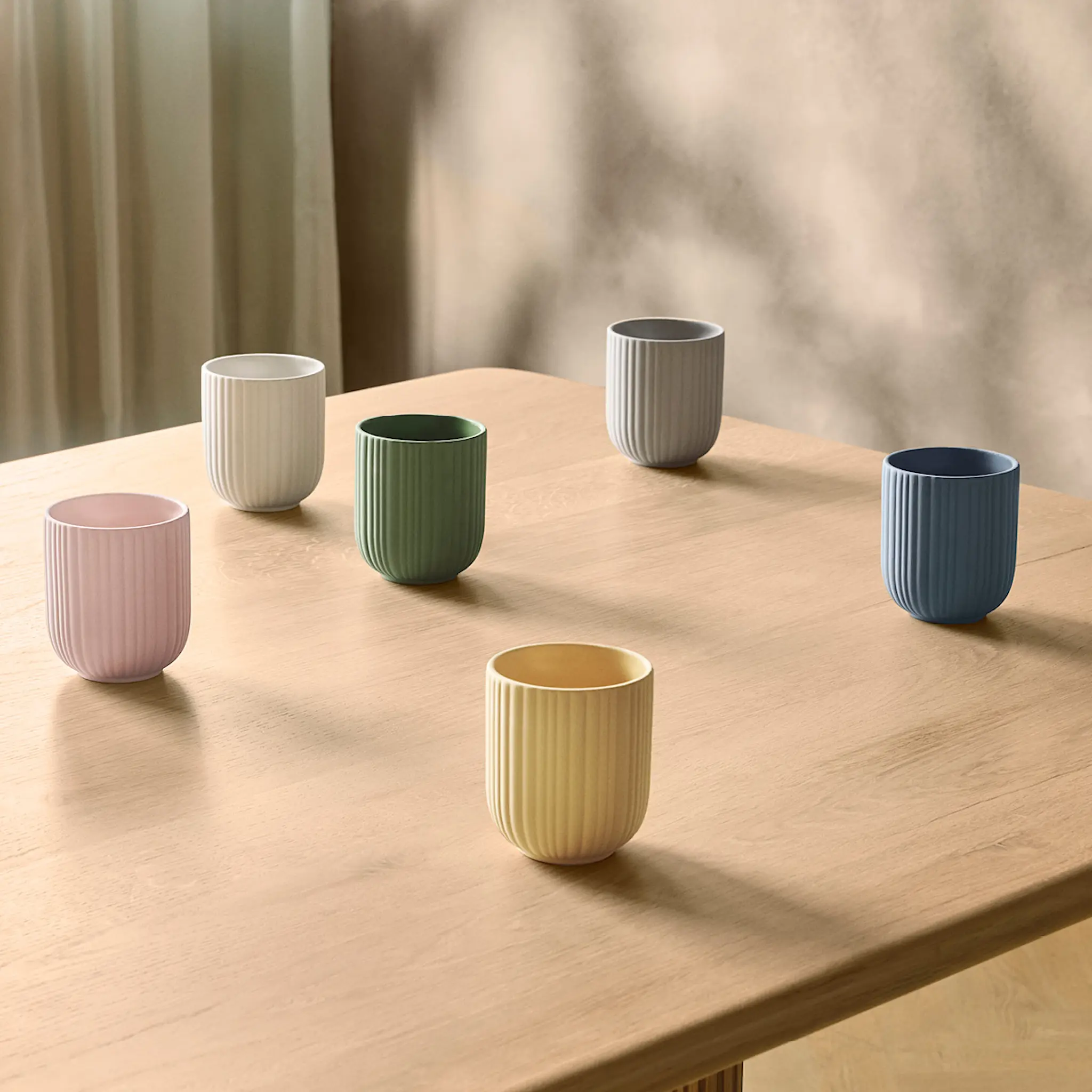 Knabstrup Keramik Ripple vas 12,5 cm gul