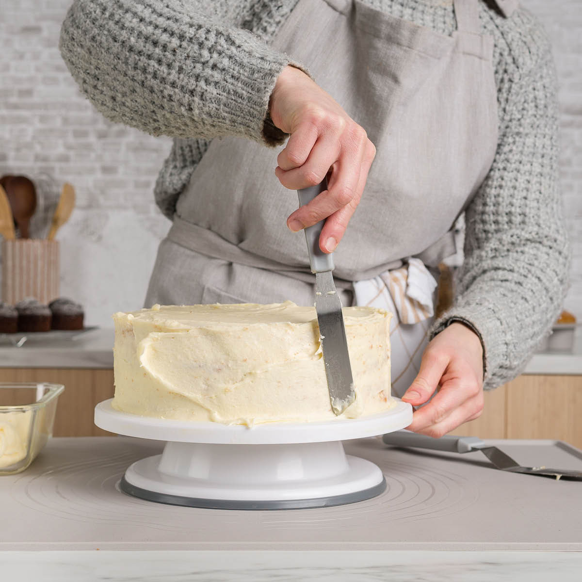 Modern House Bayk roterende dekoreringsfat 27 cm hvit