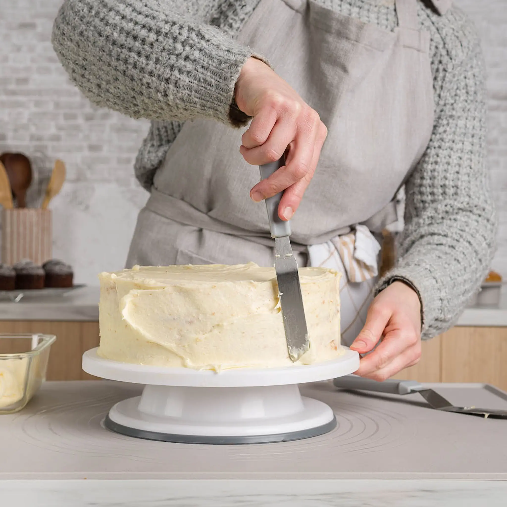 Modern House Bayk roterande dekorationsfat 27 cm vit