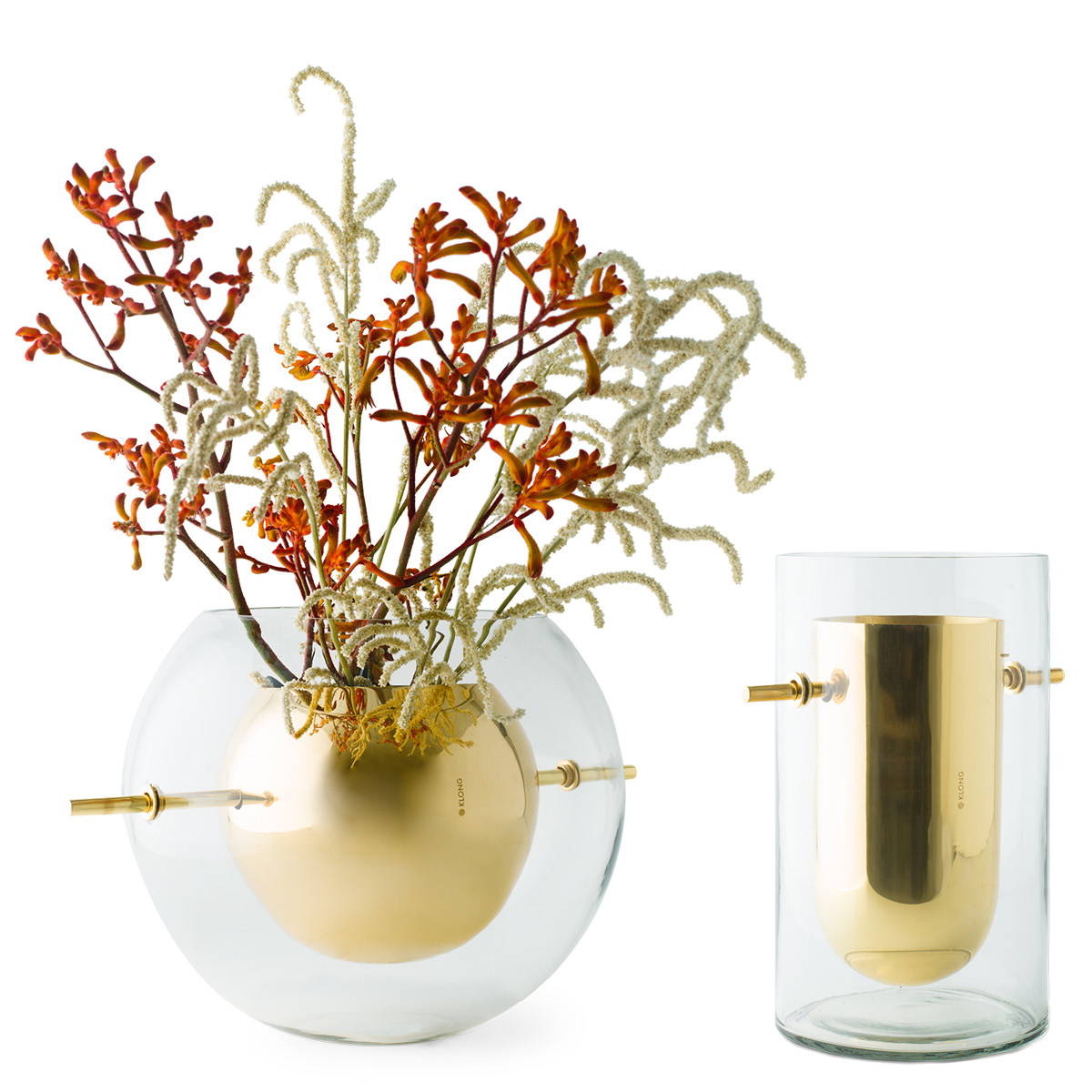 Klong Alba vase rund 30 cm messing