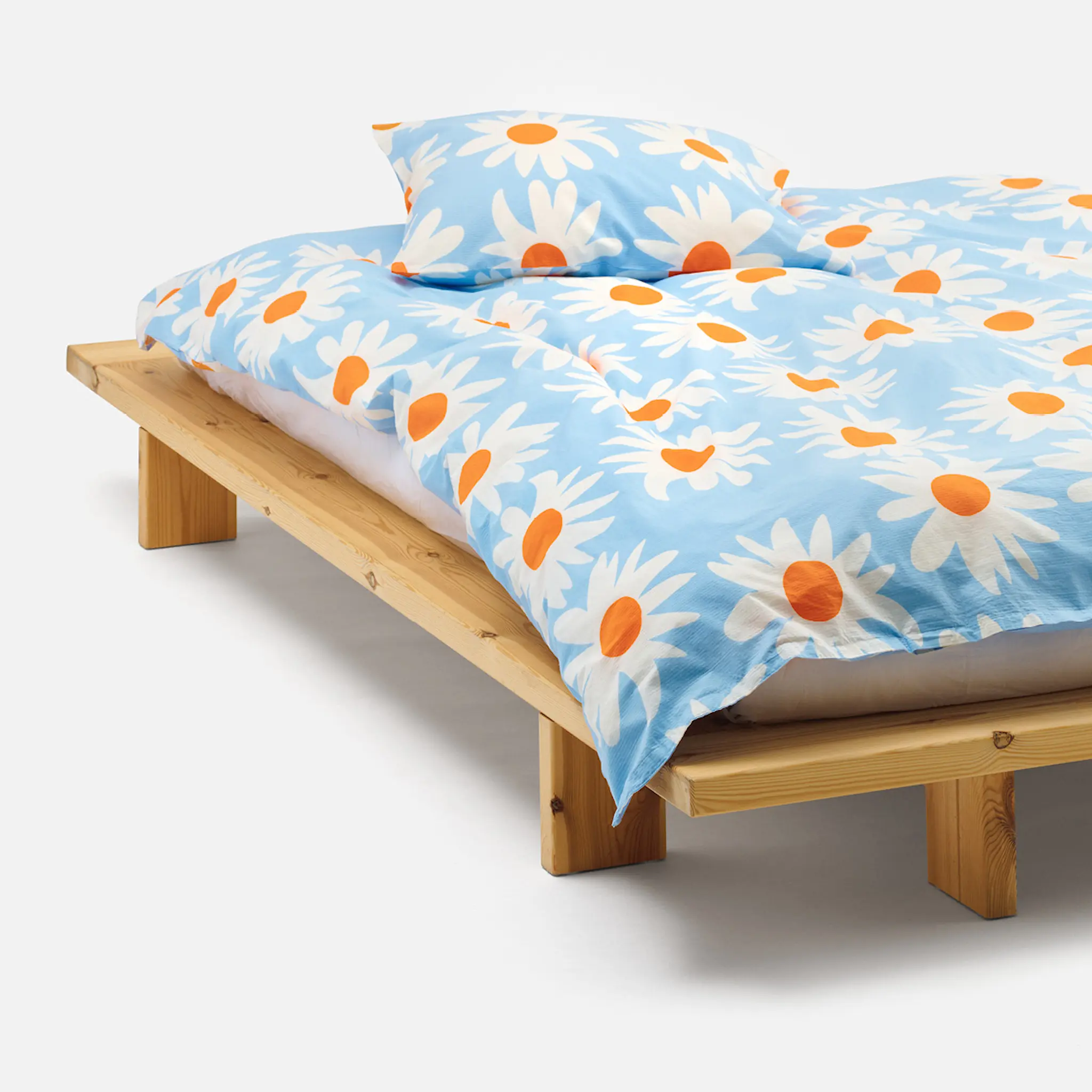 Marimekko Rakastaa, ei rakastaa påslakan 135x200 cm blå/vit/orange
