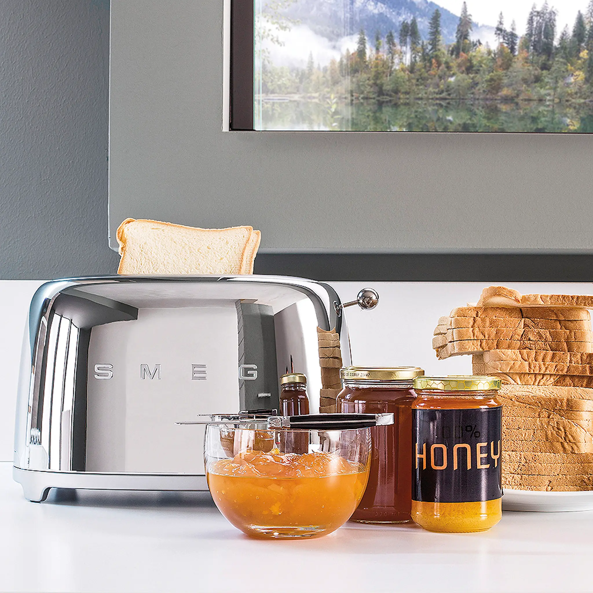 Smeg Smeg Brödrost 2 skivor TSF01 Krom