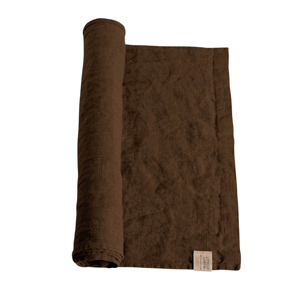 Lovley Linen Lovely bordløper lin 47x150 cm Chocolate