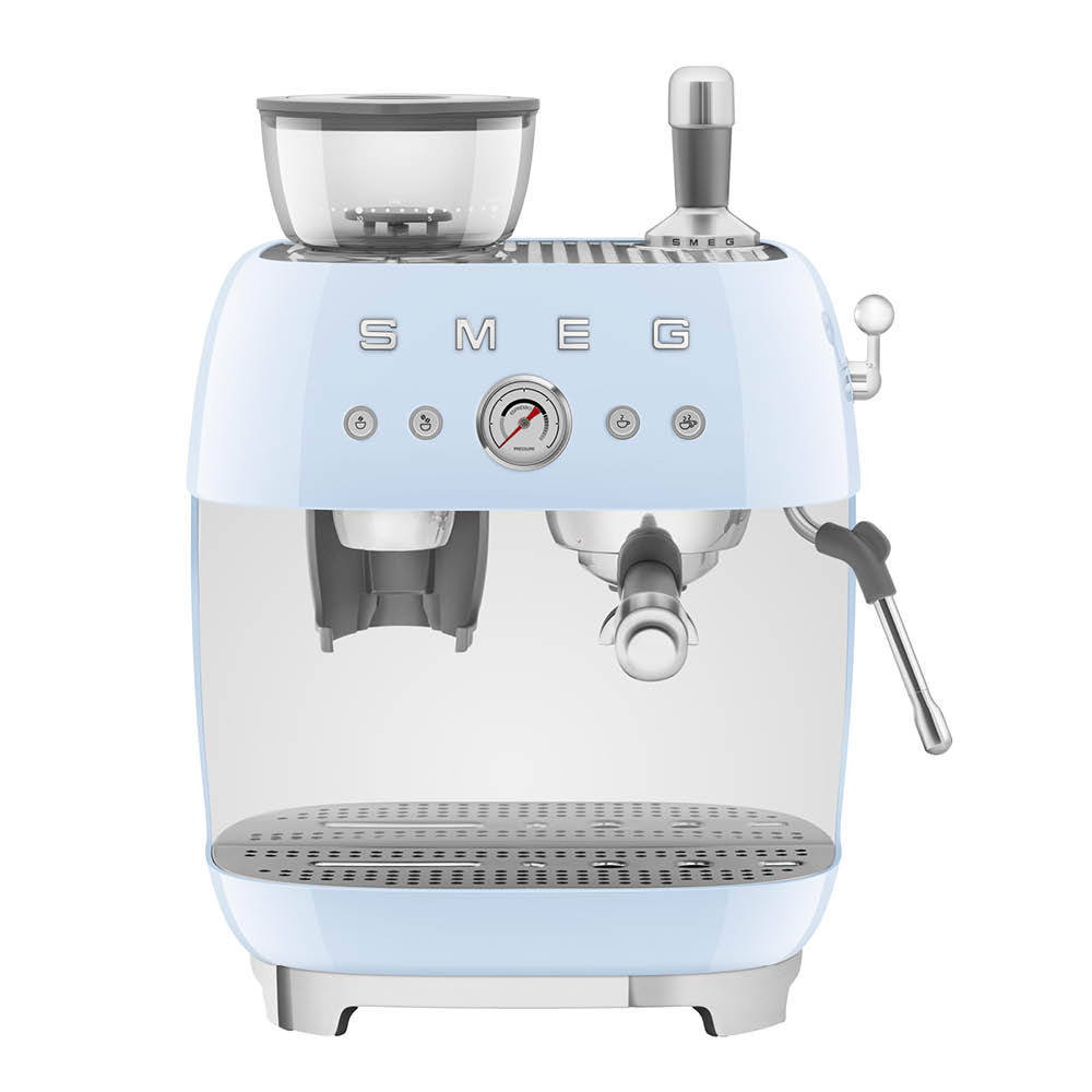 Smeg - Smeg Manuaalinen Espressokone kahvimyllyllä EGF03 Pastellinsininen