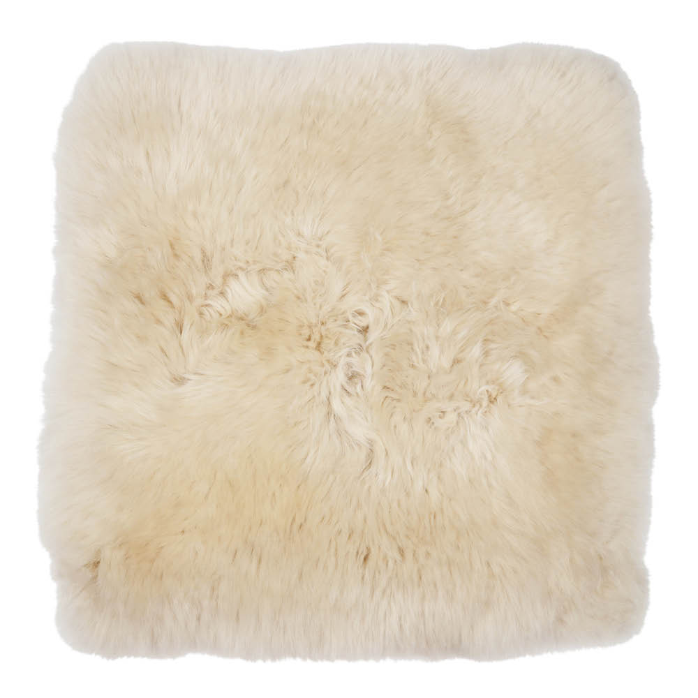 Natures Collection Sittdyna New Zealand fårskinn lång ull 40x40 cm linen