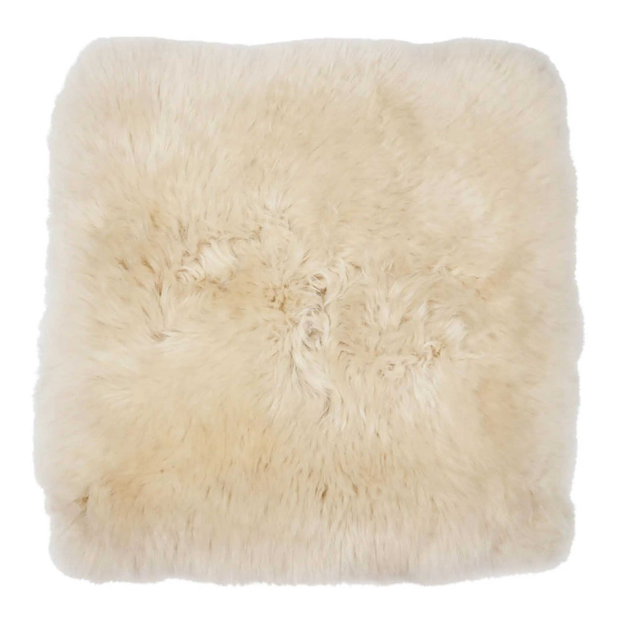 Natures Collection Sittdyna New Zealand fårskinn lång ull 40x40 cm linen