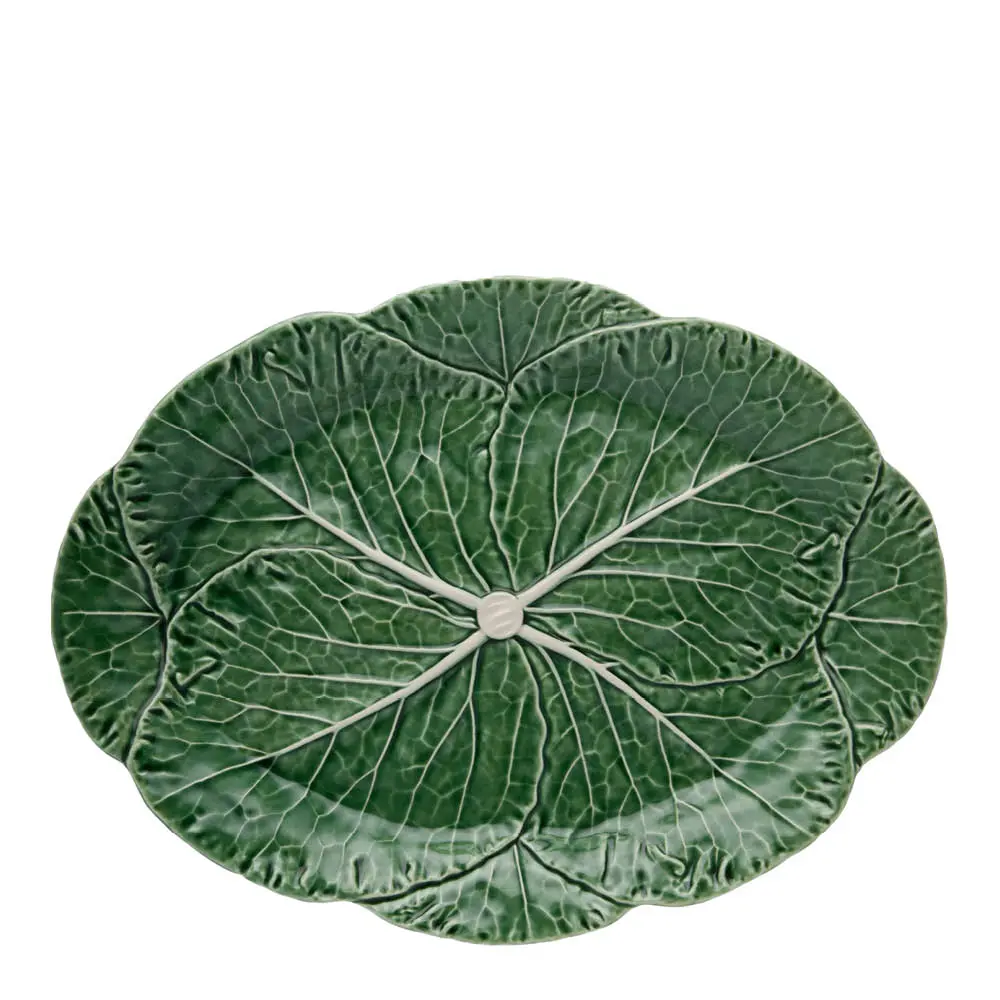 Cabbage serveringsfat 43x32 cm kålblad grønn