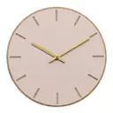 Powder väggklocka 28 cm rosa med guldvisare