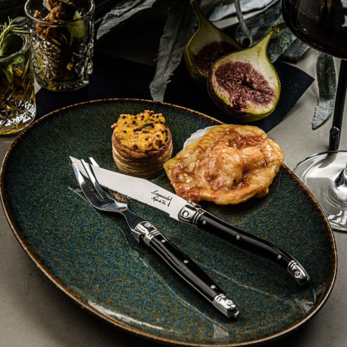 Laguiole Style de Vie Bestikksett mini 12 stk svart