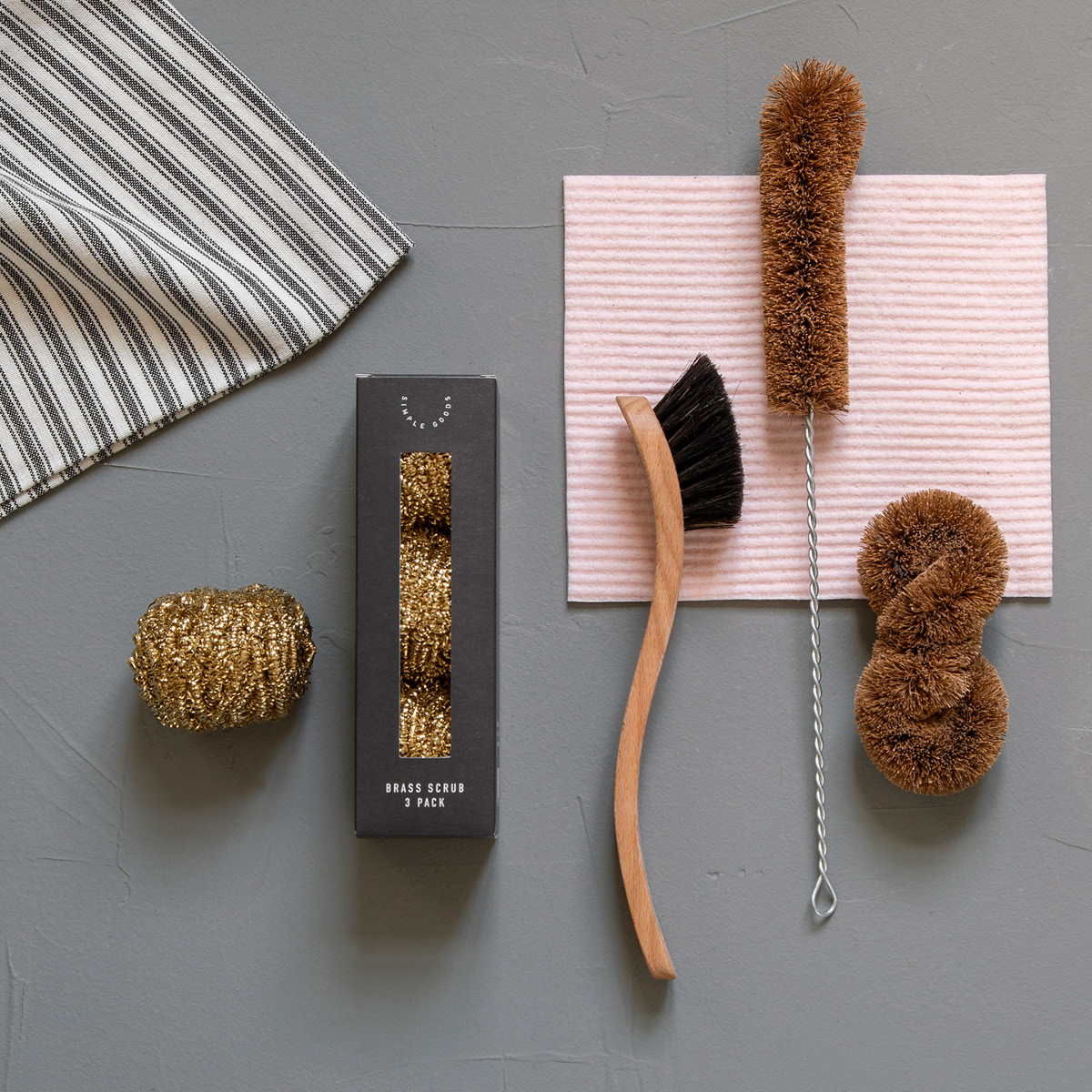 Simple Goods Wool oppvaskbørste soft 23 cm tre/svart