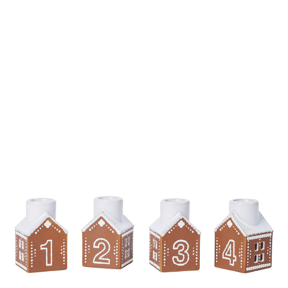 Kähler - Gingerbread Adventtikynttelikkö 7,5x5 cm Ruskea