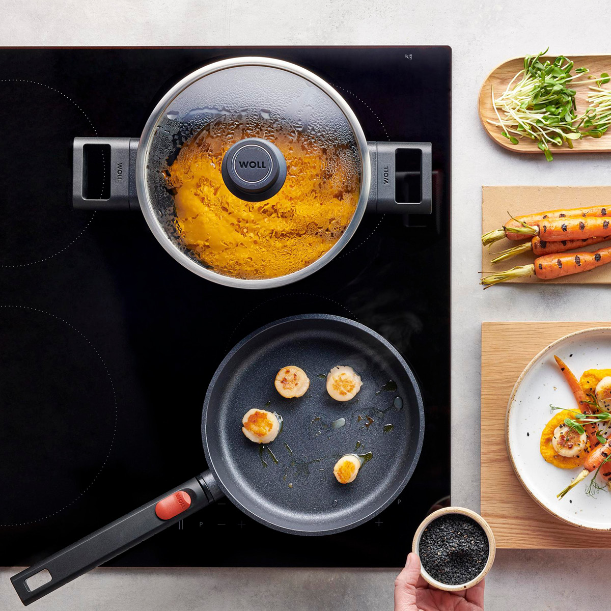Woll ECO Logic QXR stekepanne 20 cm avtagbart håndtak svart
