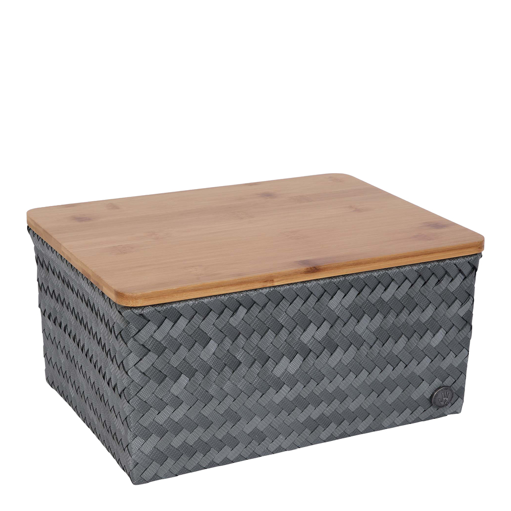 Handed By Top Fit stor förvaringskorg med lock 31x23x15 cm dark grey