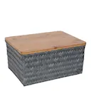 Top Fit stor förvaringskorg med lock 31x23x15 cm dark grey