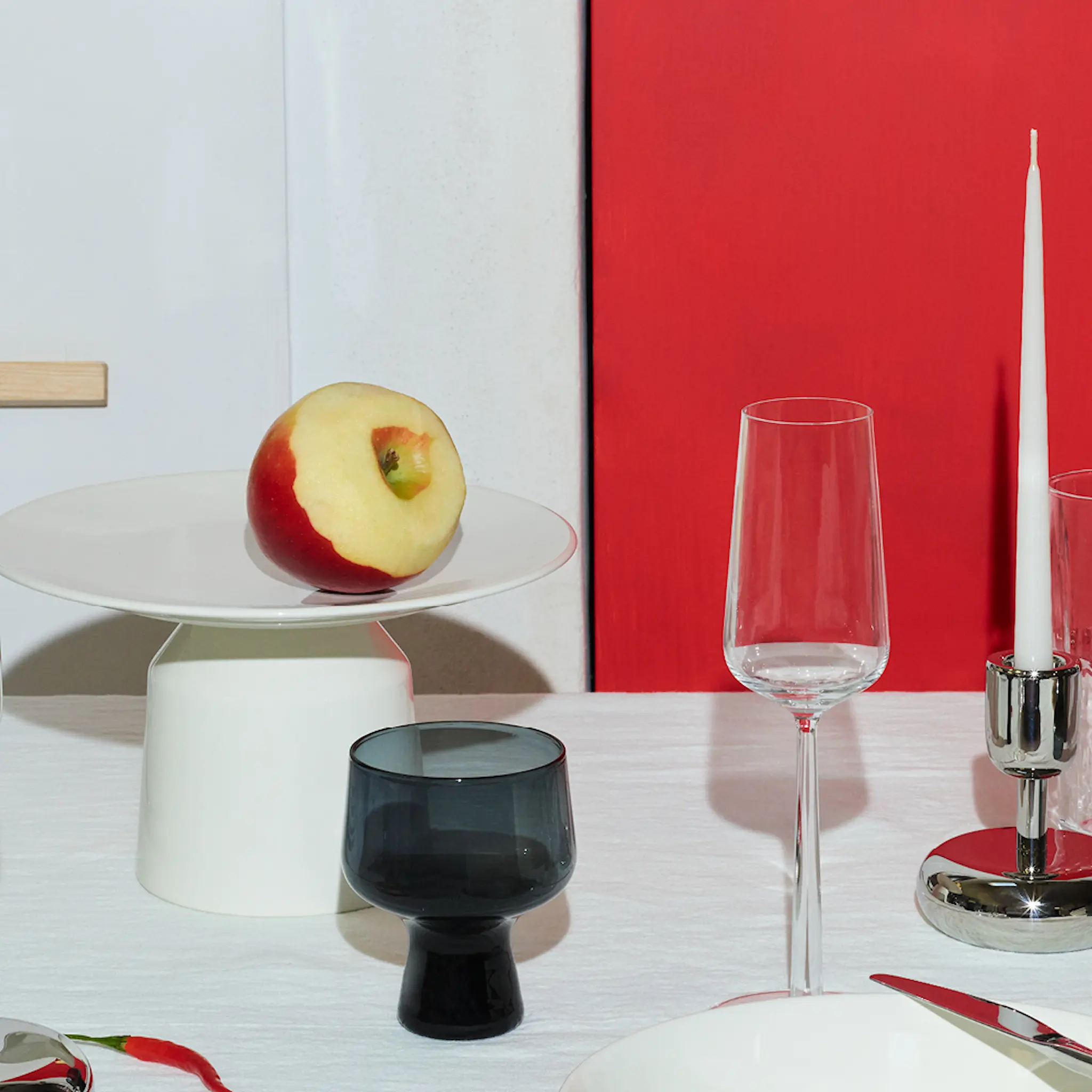 iittala Solare högt serveringsfat 24x14 cm vit