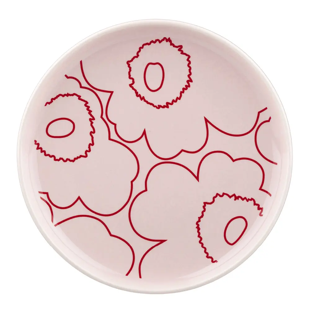 Piirto Unikko Lautanen 13,5 cm Vaaleanpunainen/Punainen
