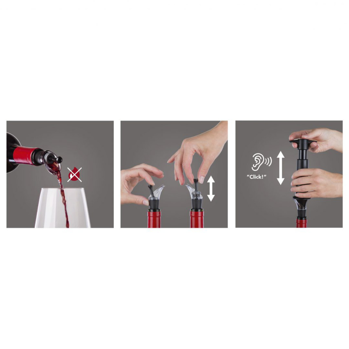 Vacu Vin Wine Server & Saver 2 stk svart