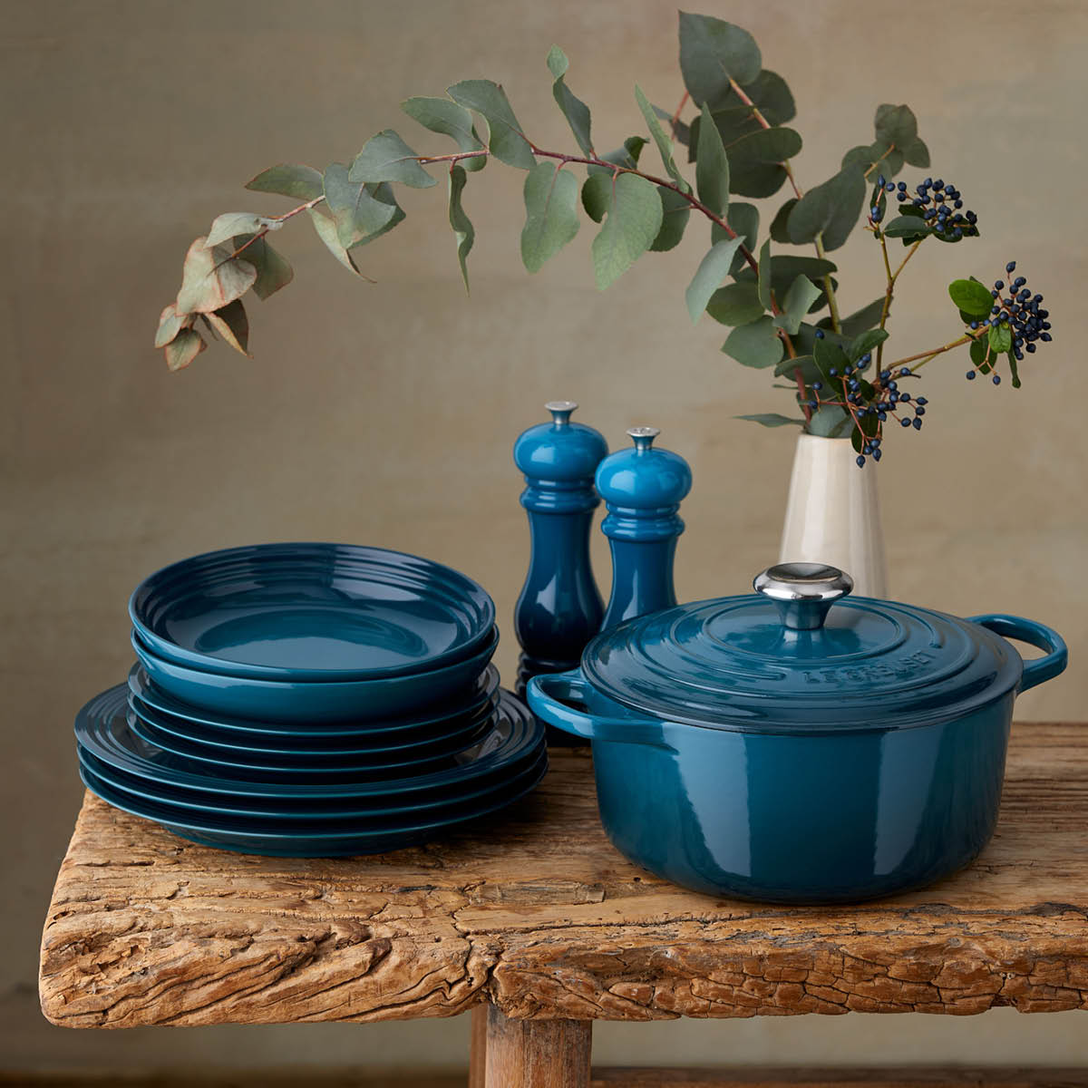 Le Creuset Signature Gjutjärnsgryta rund 24 cm 4,2 L deep teal